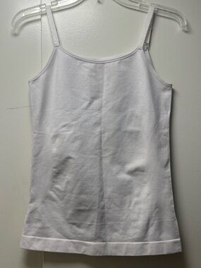 Women's White Stretch Camisole Tank with Adjustable Straps